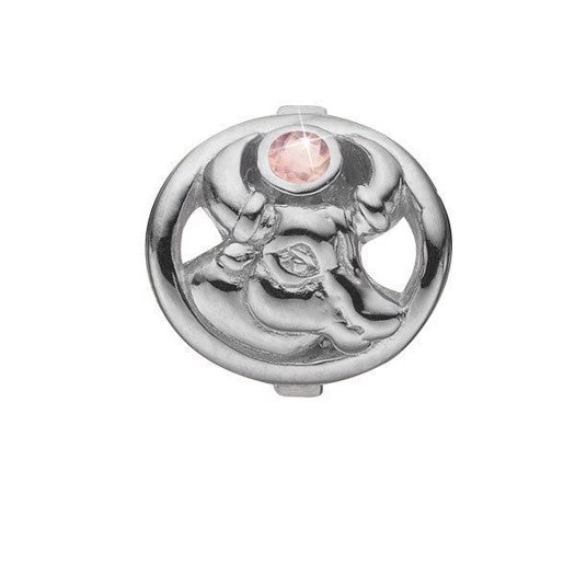 Stjernetegns charm Tyren i sølv med rosakvarts – Christina Jewelry & Watches